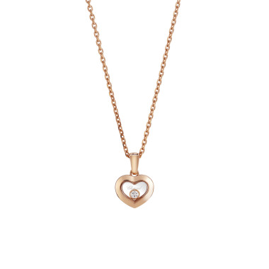         Roségold, Halsschmuck, Chopard Happy Diamonds Icons Anhänger mit Halskette