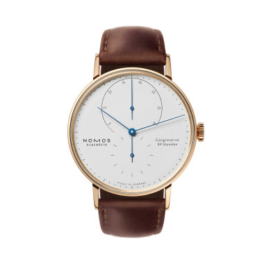        Handaufzug, NOMOS Glashütte Lambda 39 Roségold mit gebläuten Zeigern