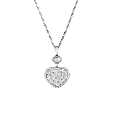         Weißgold, Halsschmuck, Chopard Happy Hearts Anhänger mit Halskette