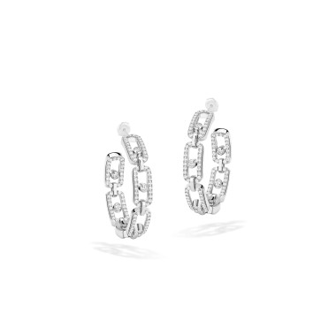         Weißgold, Ohrringe, Messika Move Link Creolen