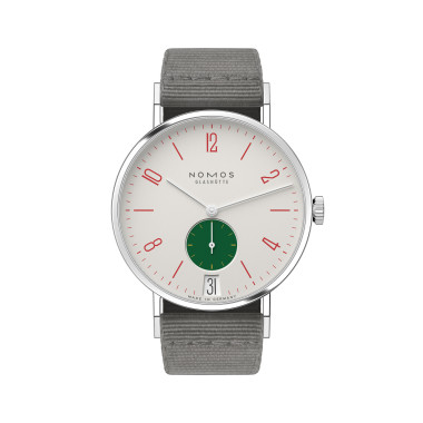         Handaufzug, NOMOS Glashütte Tangente 38 Datum Go 