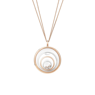         Weißgold, Halsschmuck, Chopard Happy Spirit Anhänger mit Halskette