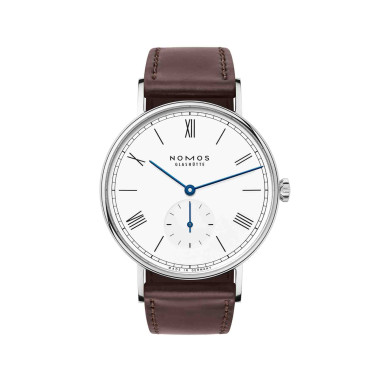         Handaufzug, NOMOS Glashütte Ludwig 38 emailleweiß