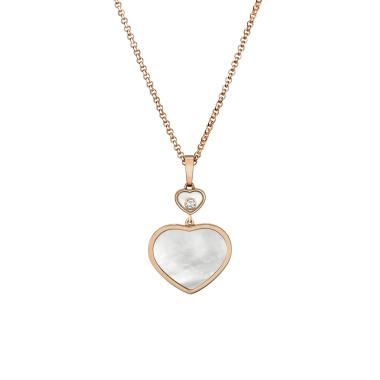         Roségold, Halsschmuck, Chopard Happy Hearts Anhänger mit Halskette
