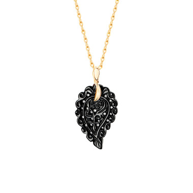         Gelbgold, Halsschmuck, Tamara Comolli INDIA Anhänger mit Onyx Small