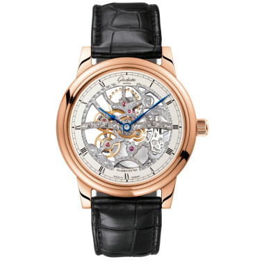         Handaufzug, Glashütte Original Senator Handaufzug 
skelettierte Edition