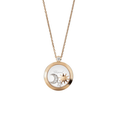         Roségold, Halsschmuck, Chopard Happy Sun, Moon and Stars Anhänger mit Halskette