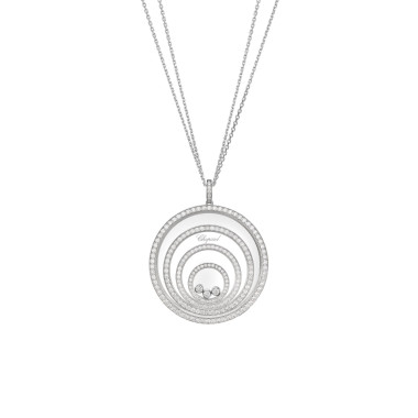         Weißgold, Halsschmuck, Chopard Happy Spirit Anhänger mit Halskette