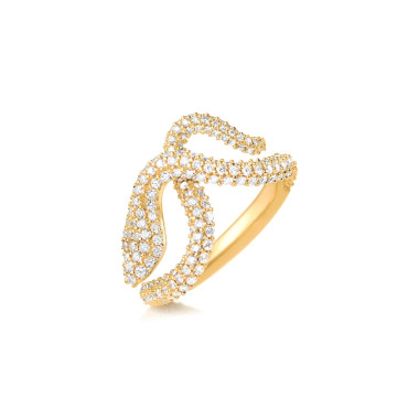         Gelbgold, Ringe, Ole Lynggaard Copenhagen Snakes Ring klein mit Diamant-Pavé