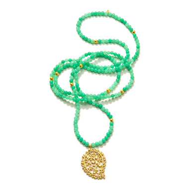         Gelbgold, Halsschmuck, Tamara Comolli INDIA Dream Halskette mit Chrysoprase
