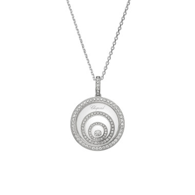         Weißgold, Halsschmuck, Chopard Happy Spirit Anhänger mit Halskette
