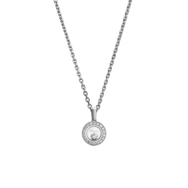         Weißgold, Halsschmuck, Chopard Happy Diamonds Icons Anhänger mit Halskette
