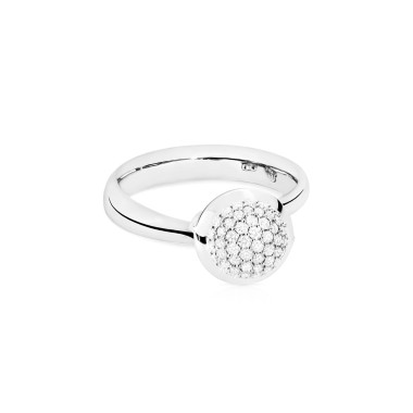         Weißgold, Ringe, Tamara Comolli BOUTON Ring Small mit Diamant-Pavé