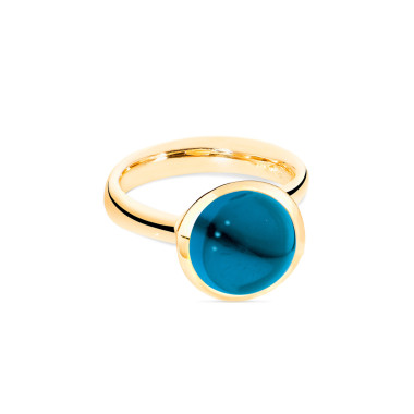         Gelbgold, Ringe, Tamara Comolli BOUTON Ring Large mit London Topas