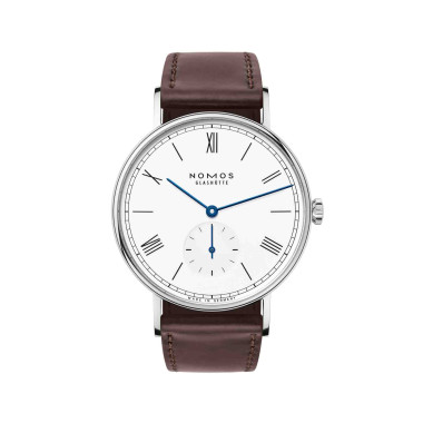         Handaufzug, NOMOS Glashütte Ludwig 38 emailleweiß