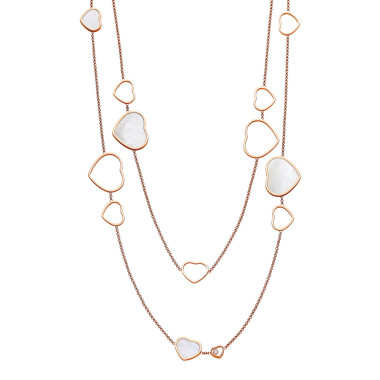         Roségold, Halsschmuck, Chopard Happy Hearts Halskette 