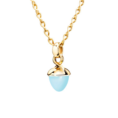         Gelbgold, Halsschmuck, Tamara Comolli MIKADO Bouquet Anhänger mit Chalcedon