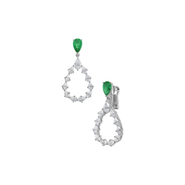         Weißgold, Ohrringe, Chopard L'Heure Du Diamant Drop Ohrschmuck