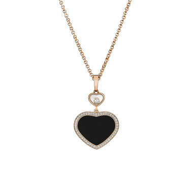        Roségold, Halsschmuck, Chopard Happy Hearts Anhänger mit Halskette