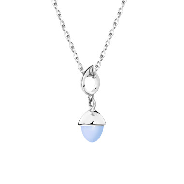         Weißgold, Halsschmuck, Tamara Comolli MIKADO Flamenco Anhänger mit Chalcedon