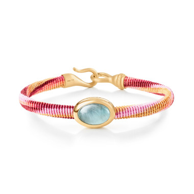         Nylon, Armschmuck, Ole Lynggaard Copenhagen Life Armband mit Aquamarin 