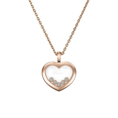         Roségold, Halsschmuck, Chopard Happy Diamonds Icons Anhänger mit Halskette