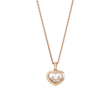         Roségold, Halsschmuck, Chopard Happy Diamonds Icons Anhänger mit Halskette