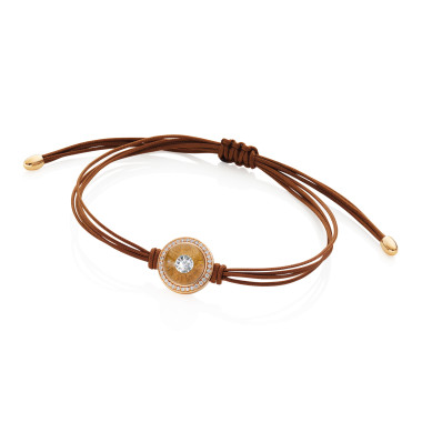         Rotgold, Armschmuck, Schmuckwerk Glasklar Textilband