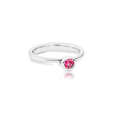        Weißgold, Ringe, Tamara Comolli BOUTON Solitaire Ring mit Spinell