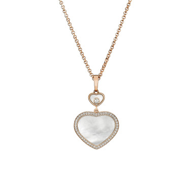         Roségold, Halsschmuck, Chopard Happy Hearts Anhänger mit Halskette