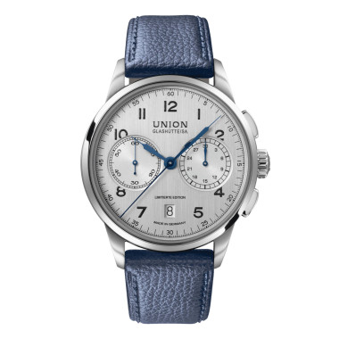         Handaufzug, Union Glashütte 1893 Johannes Dürrstein Edition Chronograph Limitierte Jubiläumsedition