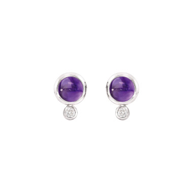         Weißgold, Ohrringe, Tamara Comolli BOUTON Ohrringe Amethyst / Classic
