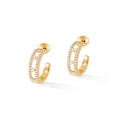         Gelbgold, Ohrringe, Messika Move Classique Pavé Hoop Creolen