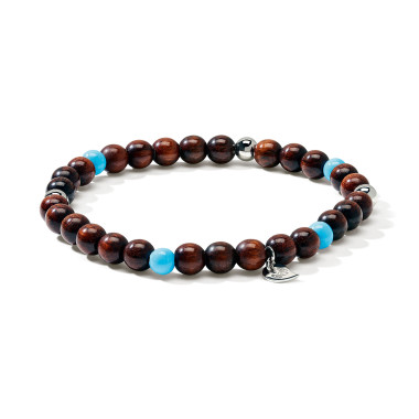         Weißgold, Armschmuck, Tamara Comolli INDIA Armband mit Snakewood und Türkis Medium