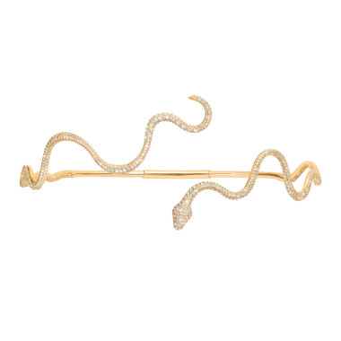         Gelbgold, Halsschmuck, Ole Lynggaard Copenhagen Snakes Halsreif mit Diamant-Pavé