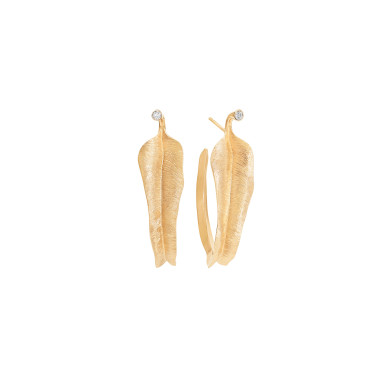         Gelbgold, Ohrringe, Ole Lynggaard Copenhagen Leaves Creolen klein