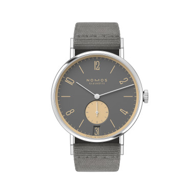         Handaufzug, NOMOS Glashütte Tangente 38 Datum Haifischgrau 