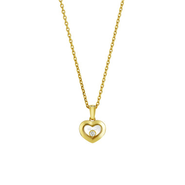         Gelbgold, Halsschmuck, Chopard Happy Diamonds Icons Anhänger mit Halskette