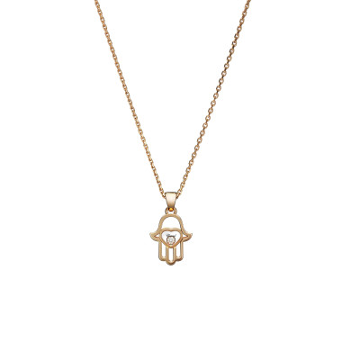         Roségold, Halsschmuck, Chopard Happy Diamonds Good Luck Charms Anhänger mit Halskette