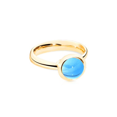         Gelbgold, Ringe, Tamara Comolli BOUTON Ring Small mit Swiss Topas