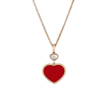         Roségold, Halsschmuck, Chopard Happy Hearts Anhänger mit Halskette