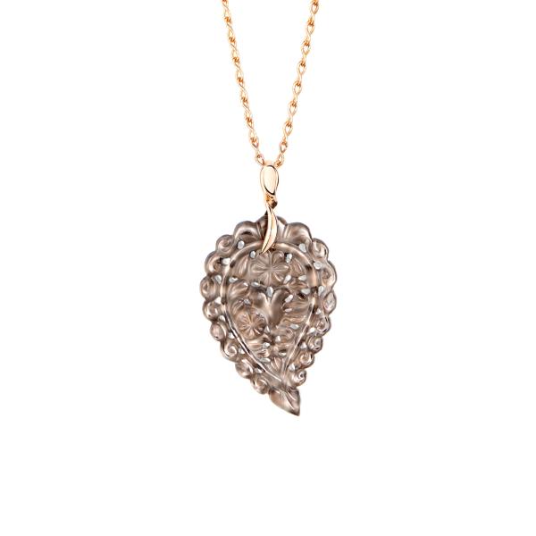 Tamara Comolli INDIA Leaf Anhänger medium 18 K Roségold P-IND-m-Smo-rg