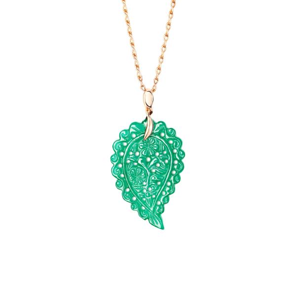 Tamara Comolli INDIA Leaf Anhänger medium Grüner Onyx P-IND-m-Jad-rg