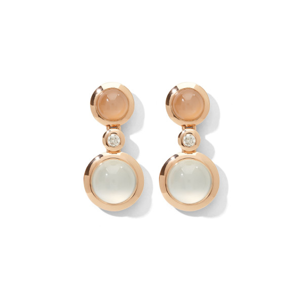 Tamara Comolli BOUTON Ohrhänger 2 Cabochons 'Camel' E-BOU-2-Camel-Cl-rg