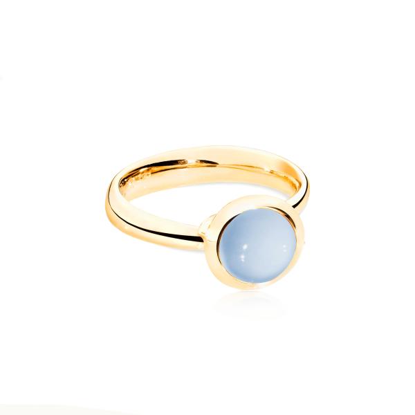 Tamara Comolli BOUTON Ring small Chalcedony blue R-BOU-s-ChBl-yg