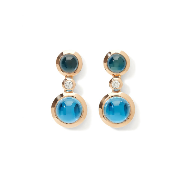 Tamara Comolli BOUTON Ohrhänger 2 Cabochons 'Sky' E-BOU-2-Sky-Cl-rg