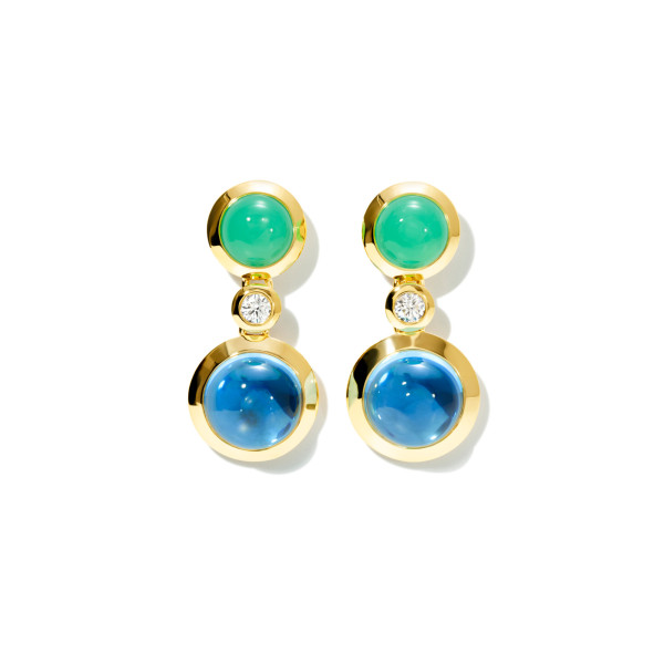 Tamara Comolli BOUTON Ohrringe 2 Cabochons 'Lagoon' E-BOU-2-Lag-Cl-yg
