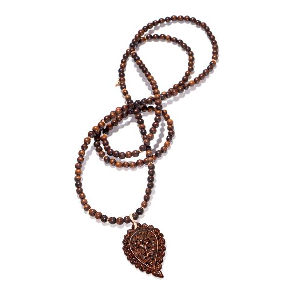 Tamara Comolli INDIA Snakewood Leaf Necklace N-IND-SW-Leaf-rg