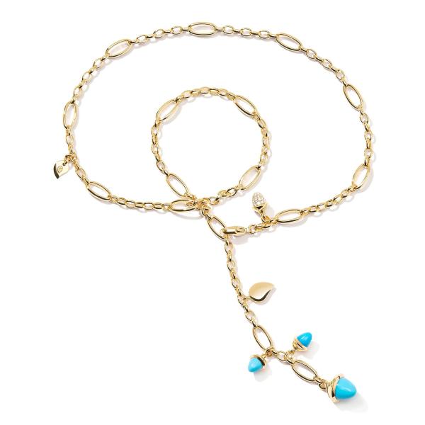 Tamara Comolli MIKADO Collier Delicate Türkis mit Diamond Pavé  N-M-Del51-Tur-p-yg