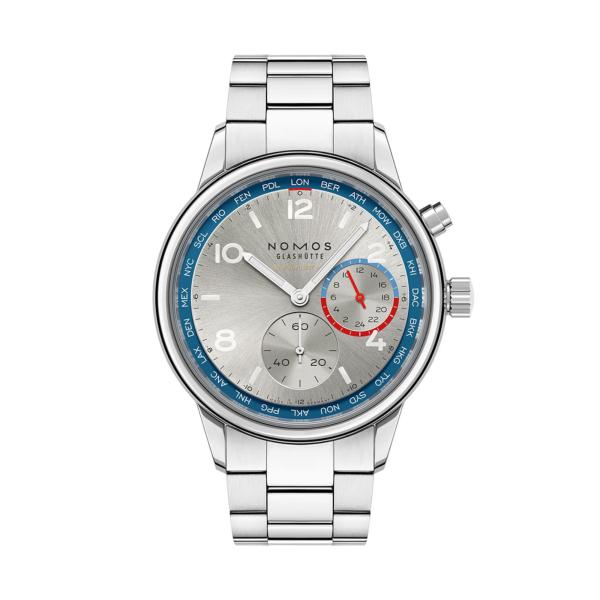 NOMOS Glashütte Club Sport Neomatik Weltzeit silber 791
